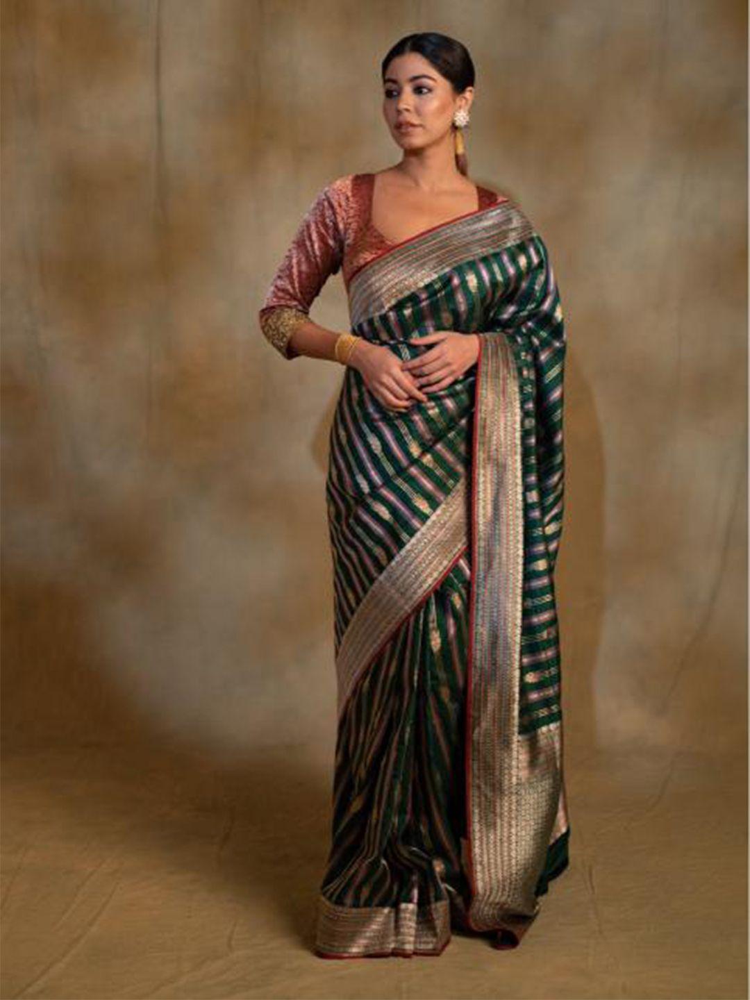 priyankaraajiv striped zari pure silk saree