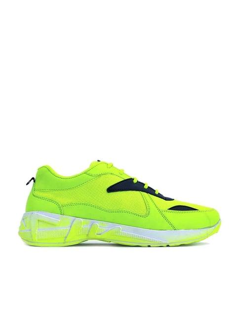 pro by khadim's men's neon green running shoes