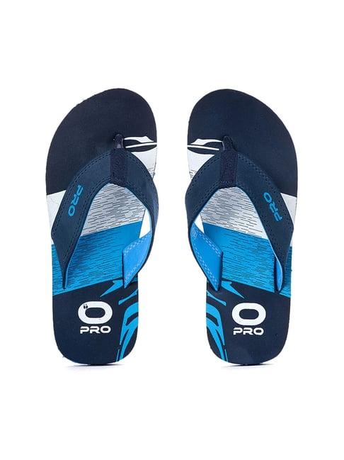 pro by khadims men's teal blue flip flops