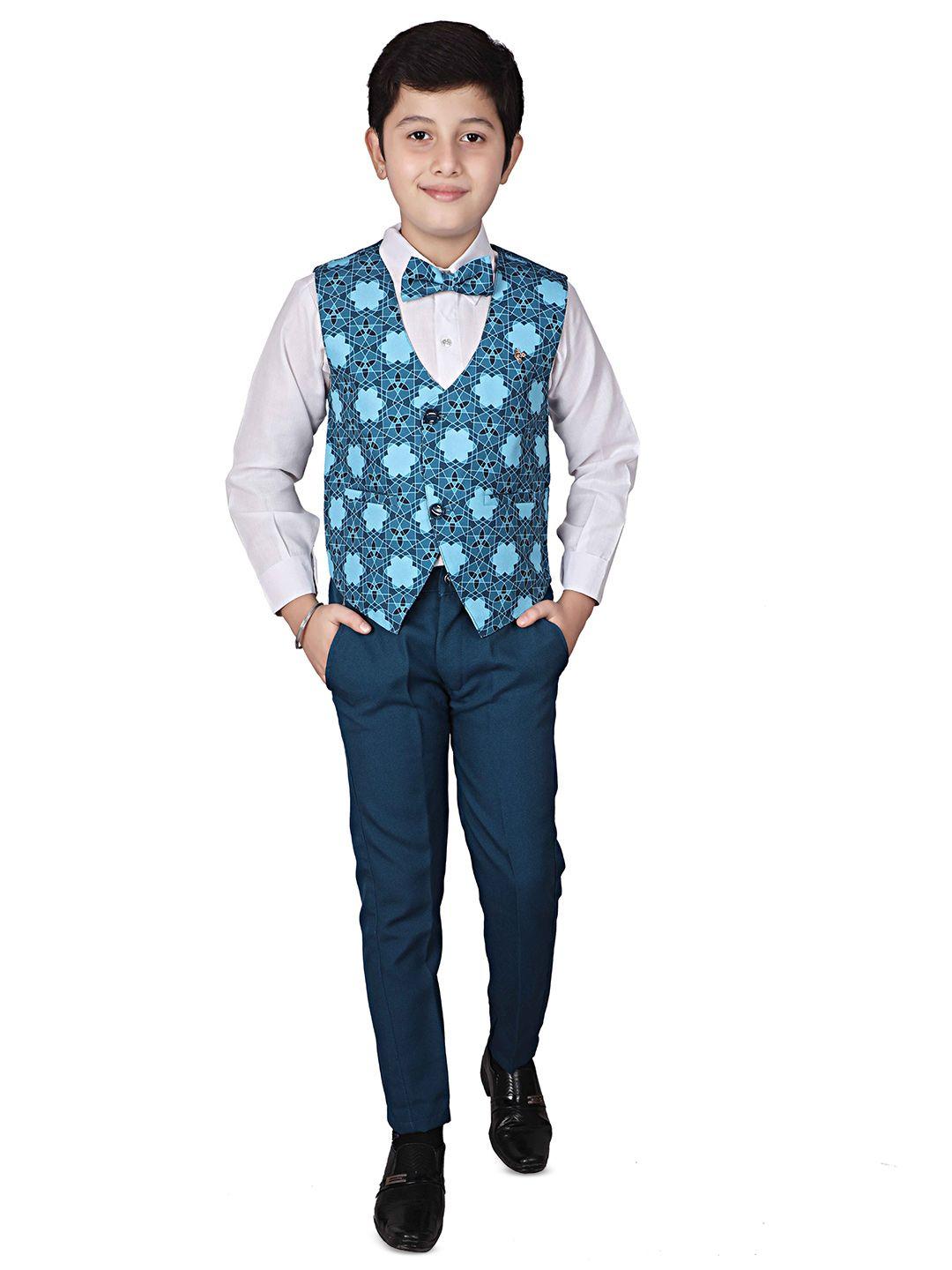 pro-ethic style developer boys pure cotton shirt & trousers with waistcoat & bow