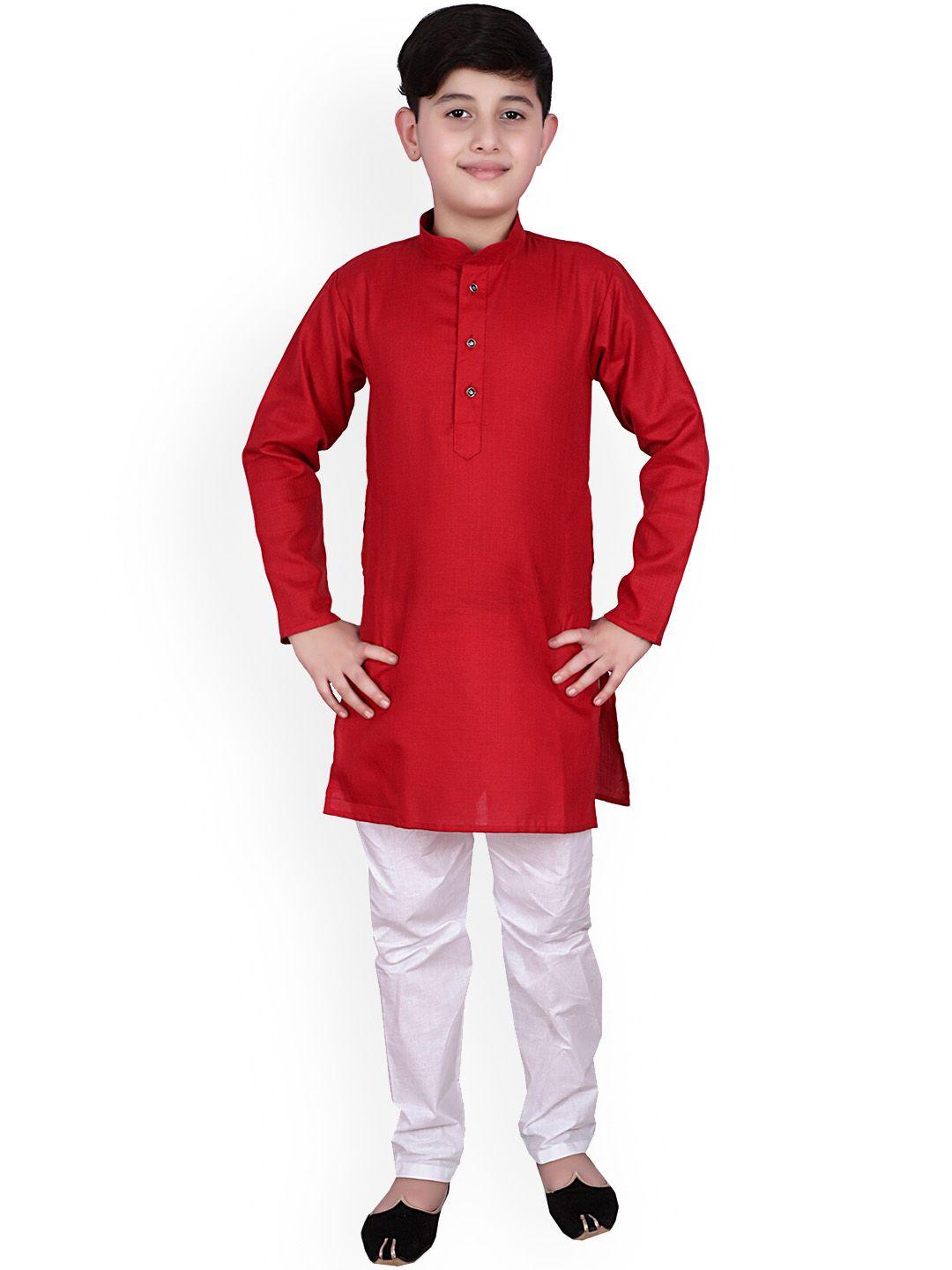 pro-ethic style developer boys abstract printed mandarin collar kurta with pyjamas