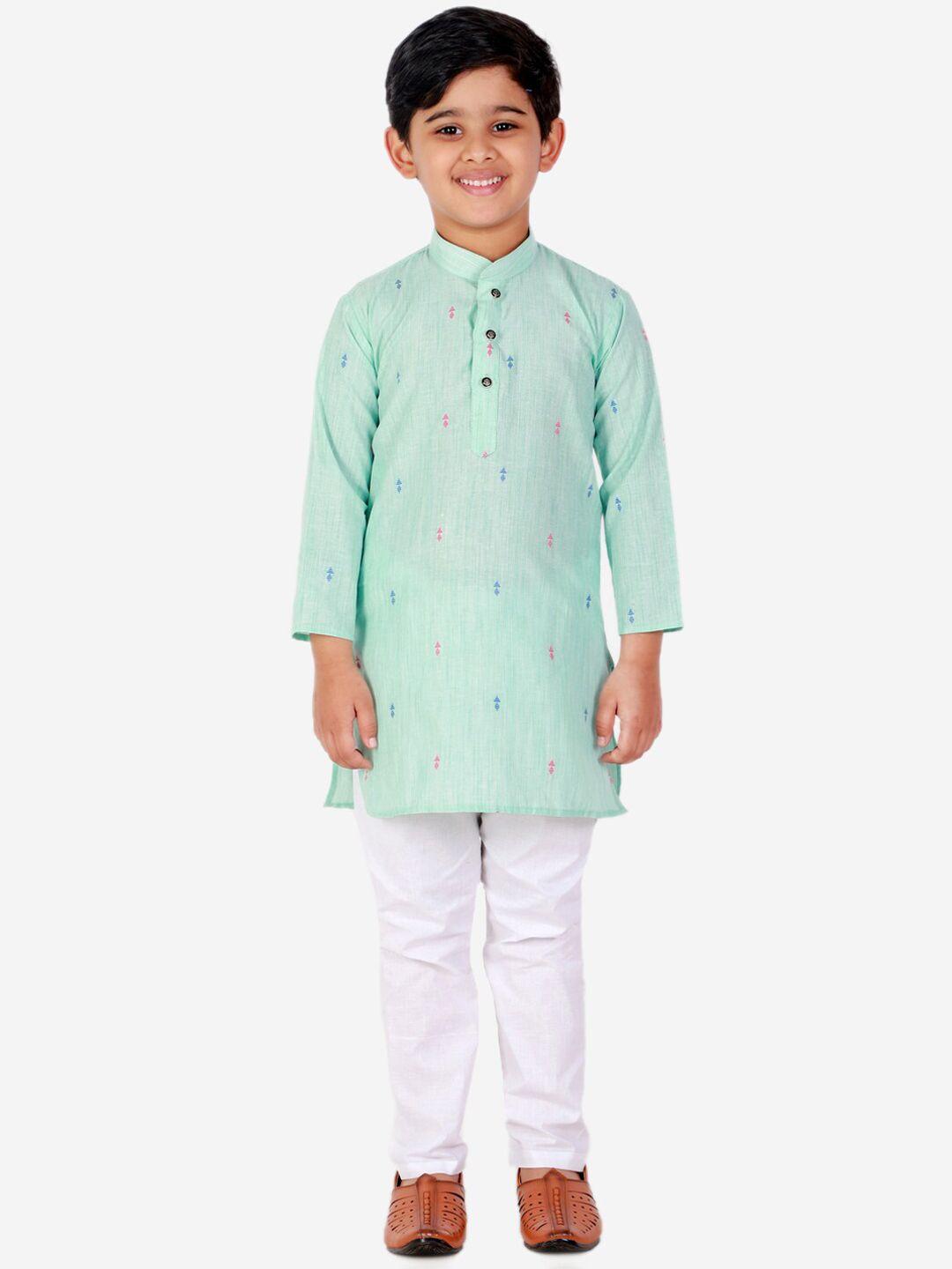 pro-ethic style developer boys ethnic motifs printed kurta with pyjamas