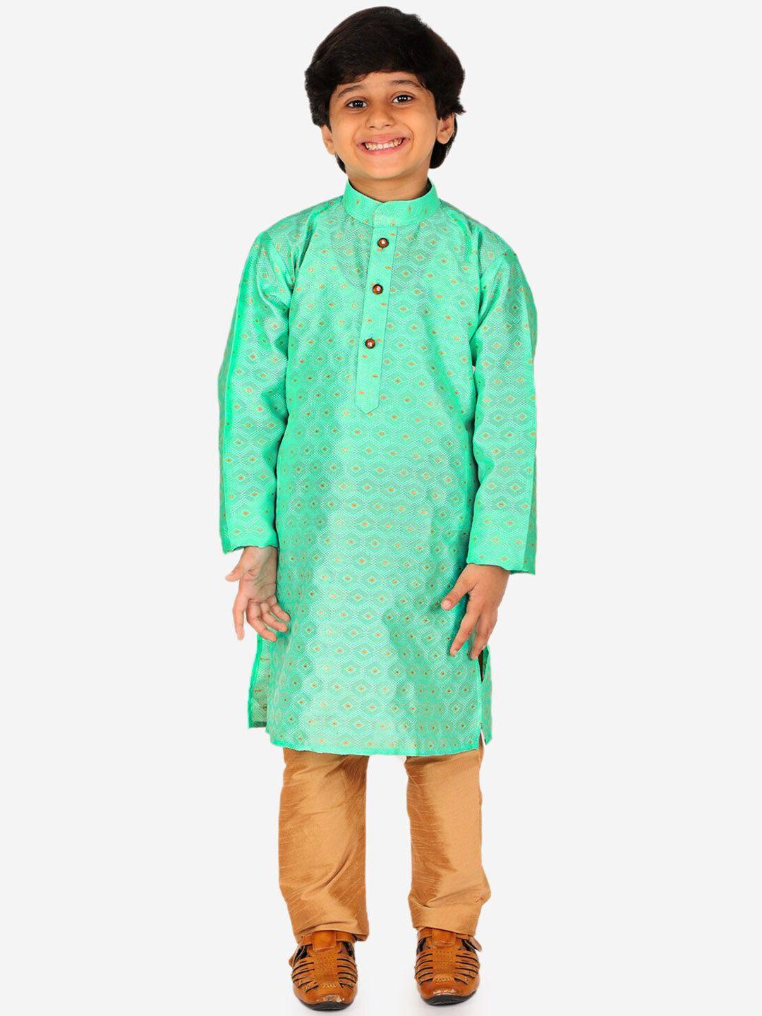 pro-ethic style developer boys ethnic motifs printed kurta with pyjamas