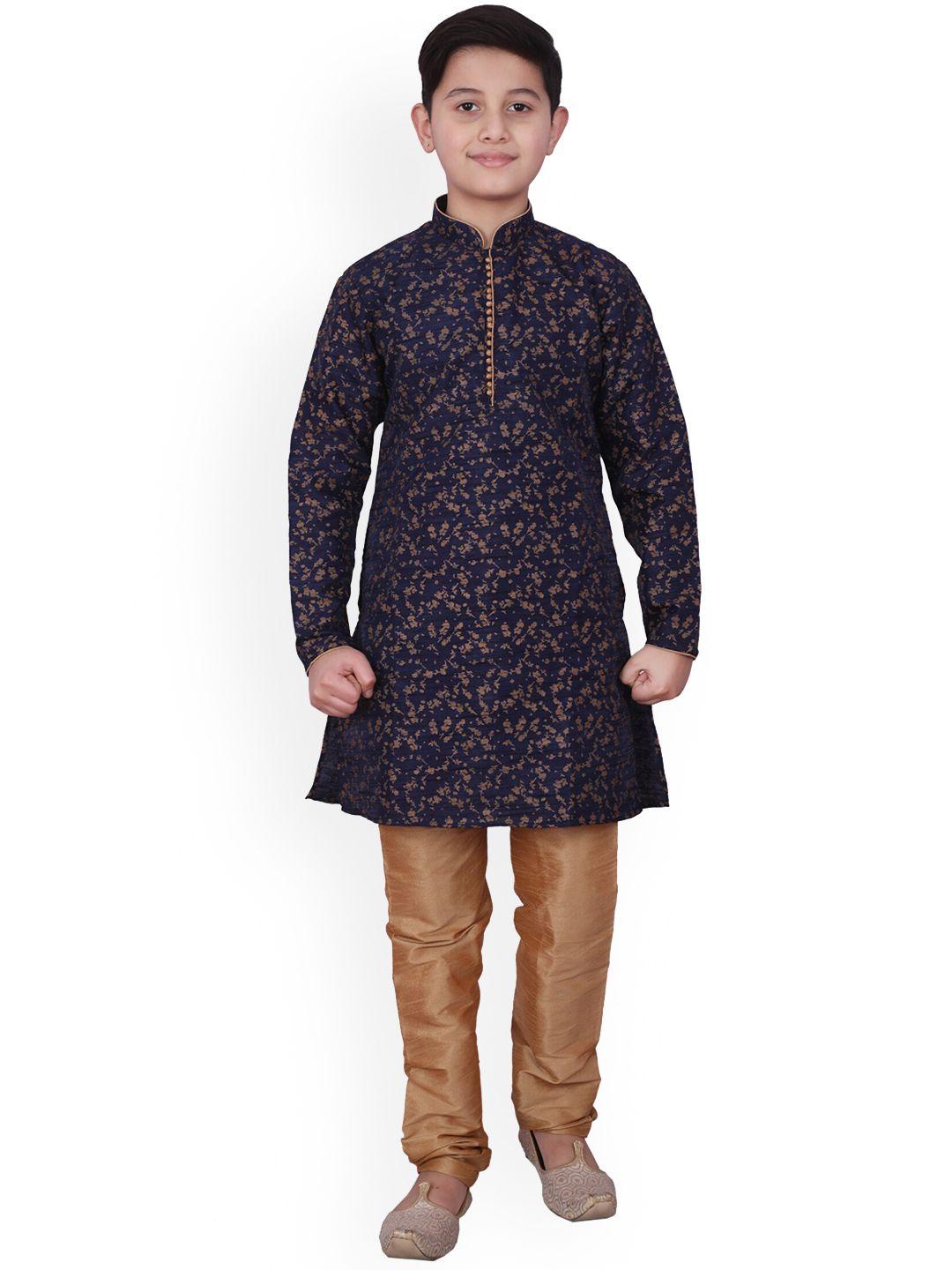 pro-ethic style developer boys floral regular kurta with churidar