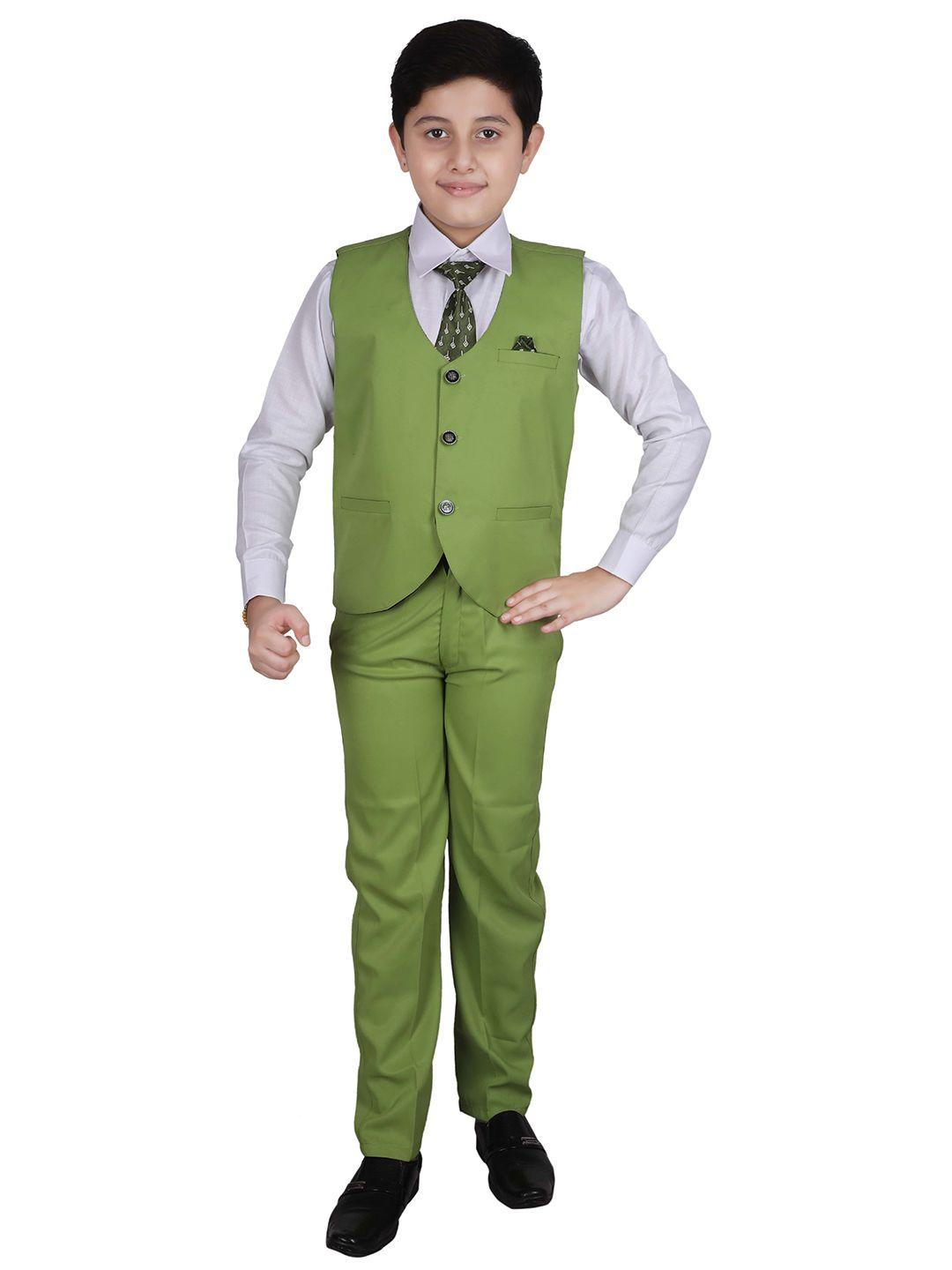 pro-ethic style developer boys green pure cotton shirt with trousers with waistcoat