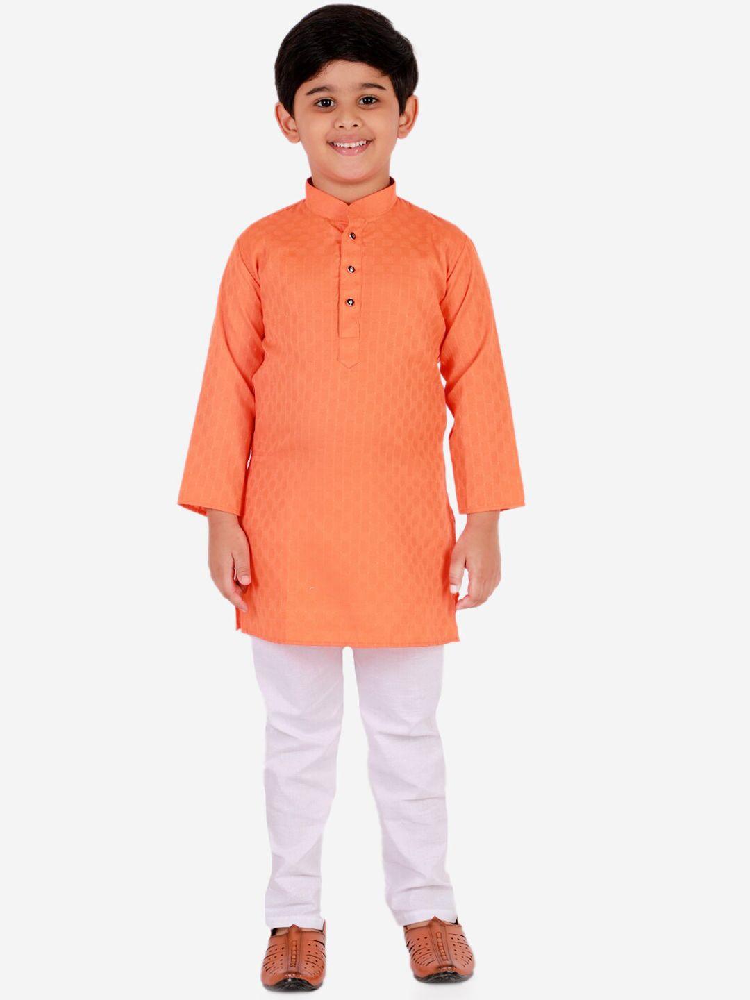 pro-ethic style developer boys orange kurta with pyjamas