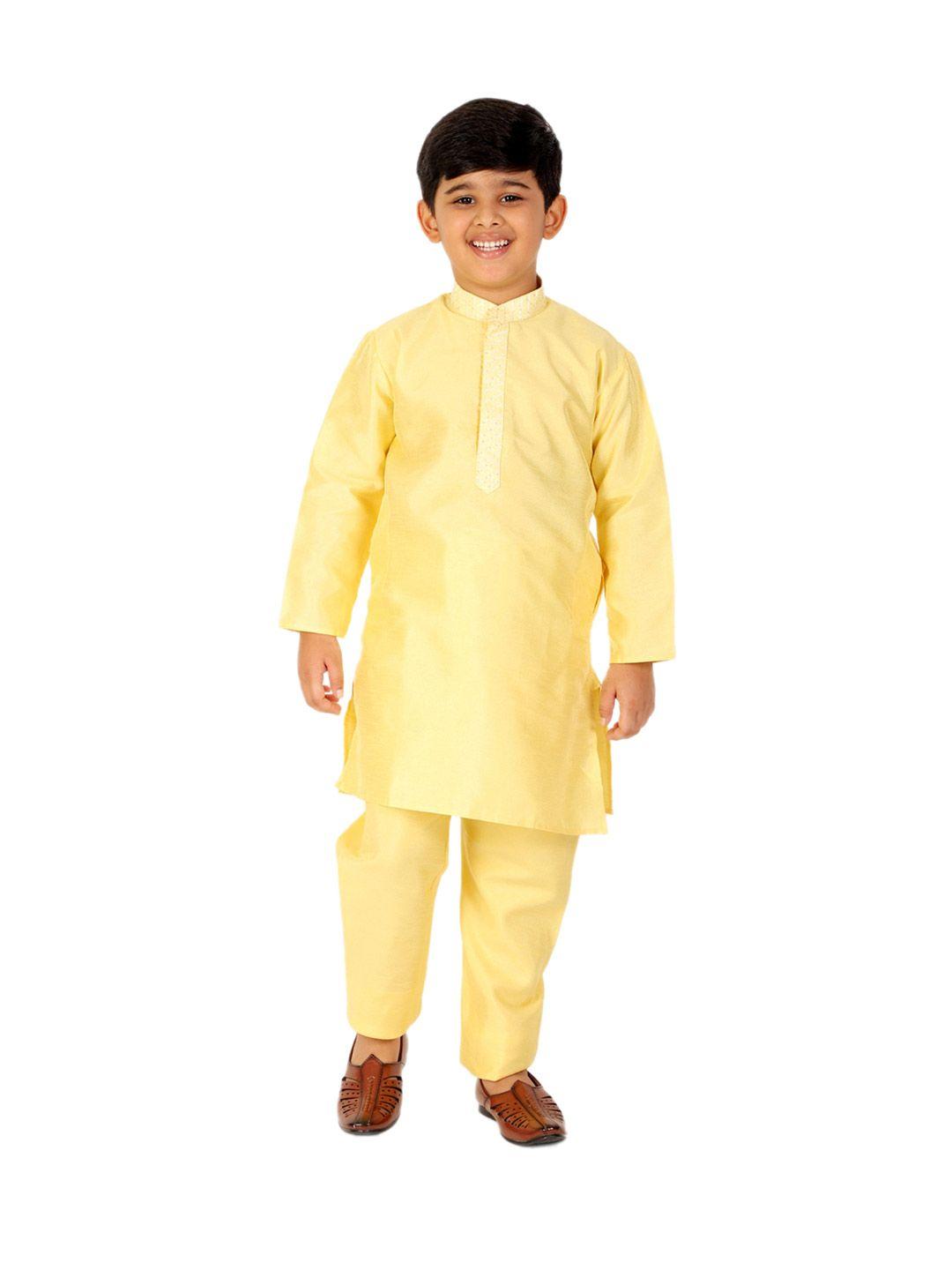 pro-ethic style developer boys pure silk kurta with pyjamas