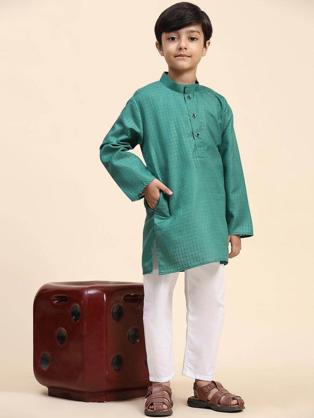 pro-ethic style developer boys regular pure cotton kurta with trousers