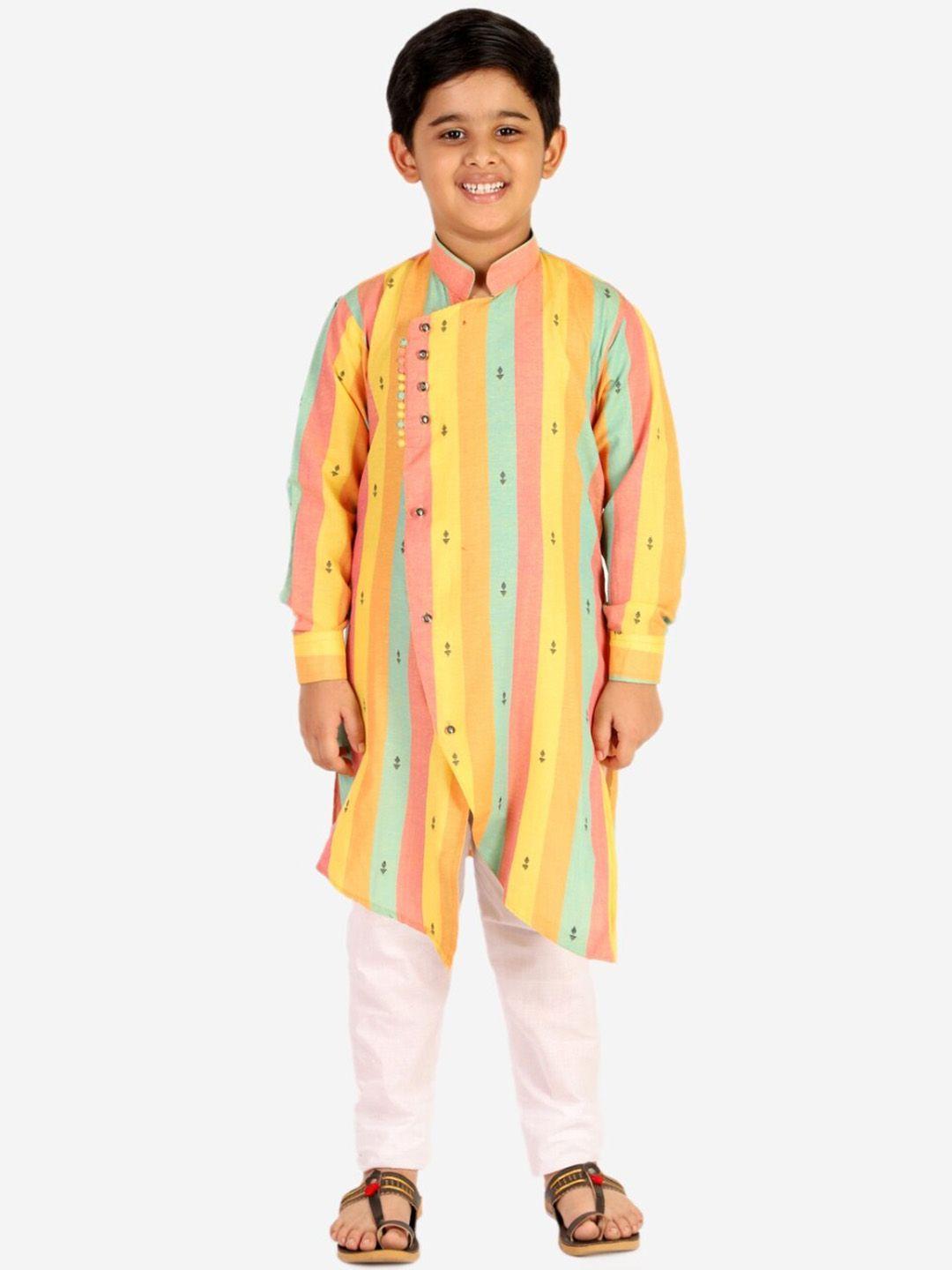 pro-ethic style developer boys striped kurta with pyjamas