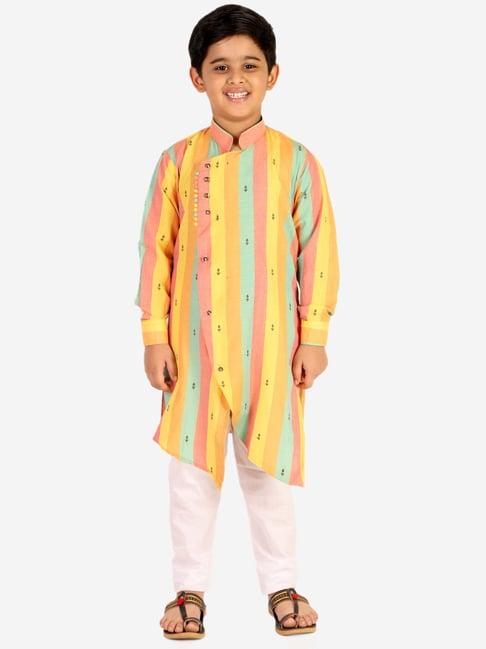 pro-ethic style developer kids multicolor striped full sleeves kurta with pyjamas