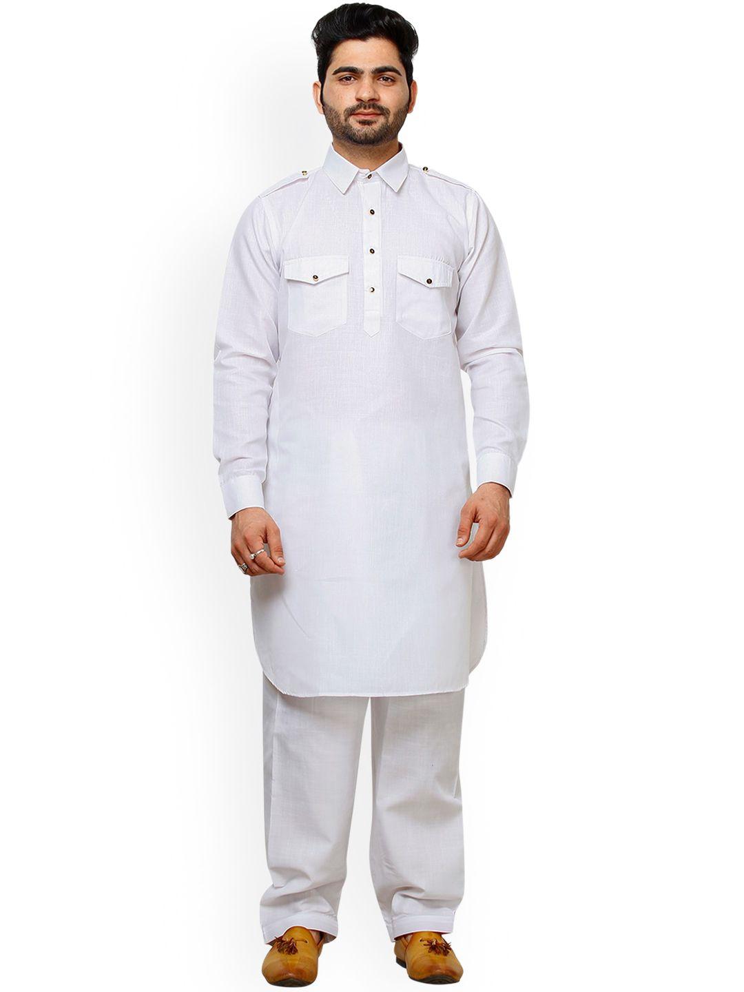 pro-ethic style developer shirt collar cotton pathani kurta with pyjamas