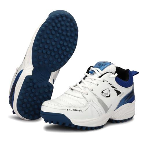 pro kvh lightweight cricket shoes for men | rubber spikes | water-resistant | all-round performance footwear for outdoor and field sports, blue (7 uk)