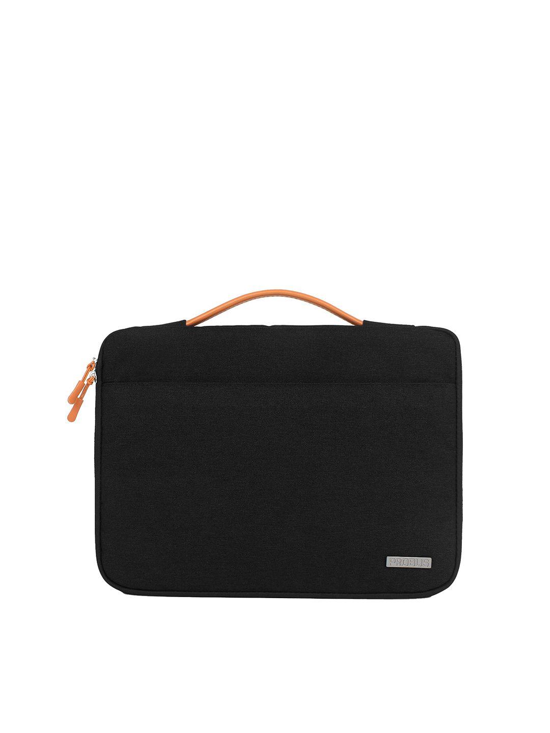 probus unisex black & orange laptop bag
