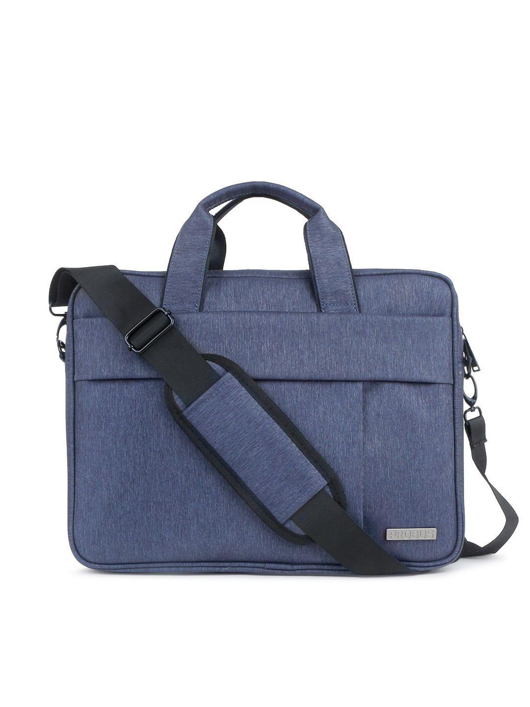probus unisex blue & black laptop bag