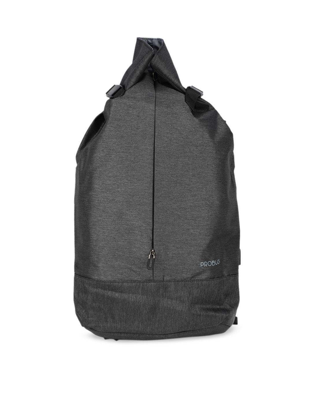probus unisex grey & black colourblocked 15.6 inches laptop bag