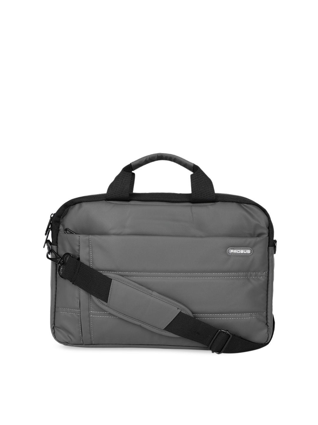 probus unisex grey solid 13.3 inches laptop bag