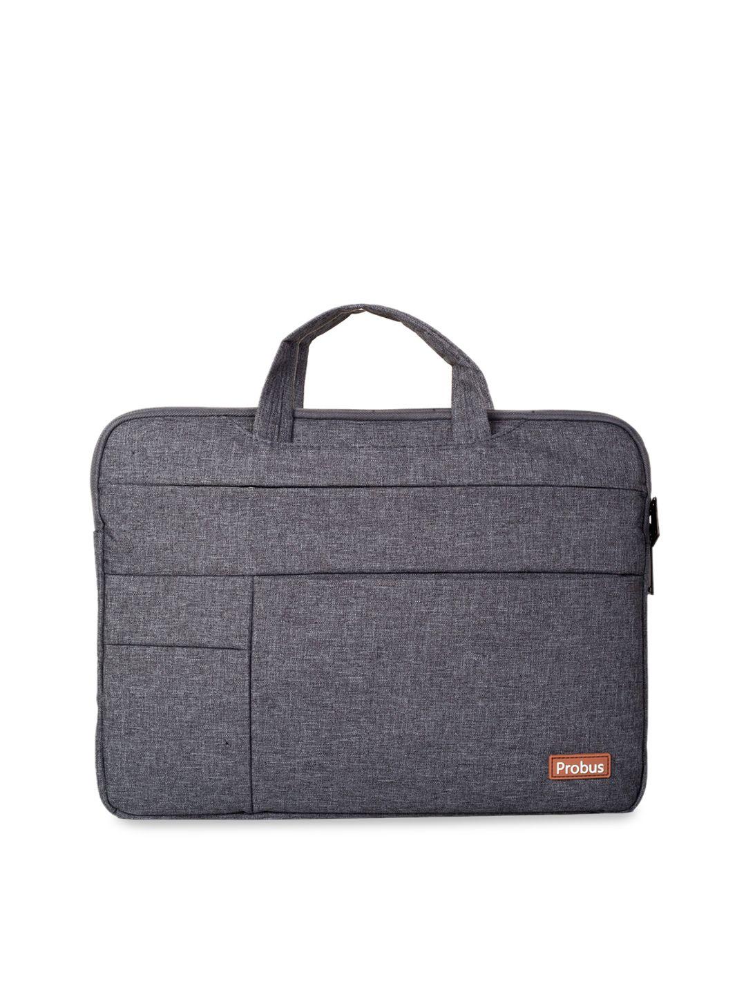 probus unisex grey solid 14 inch laptop sleeve