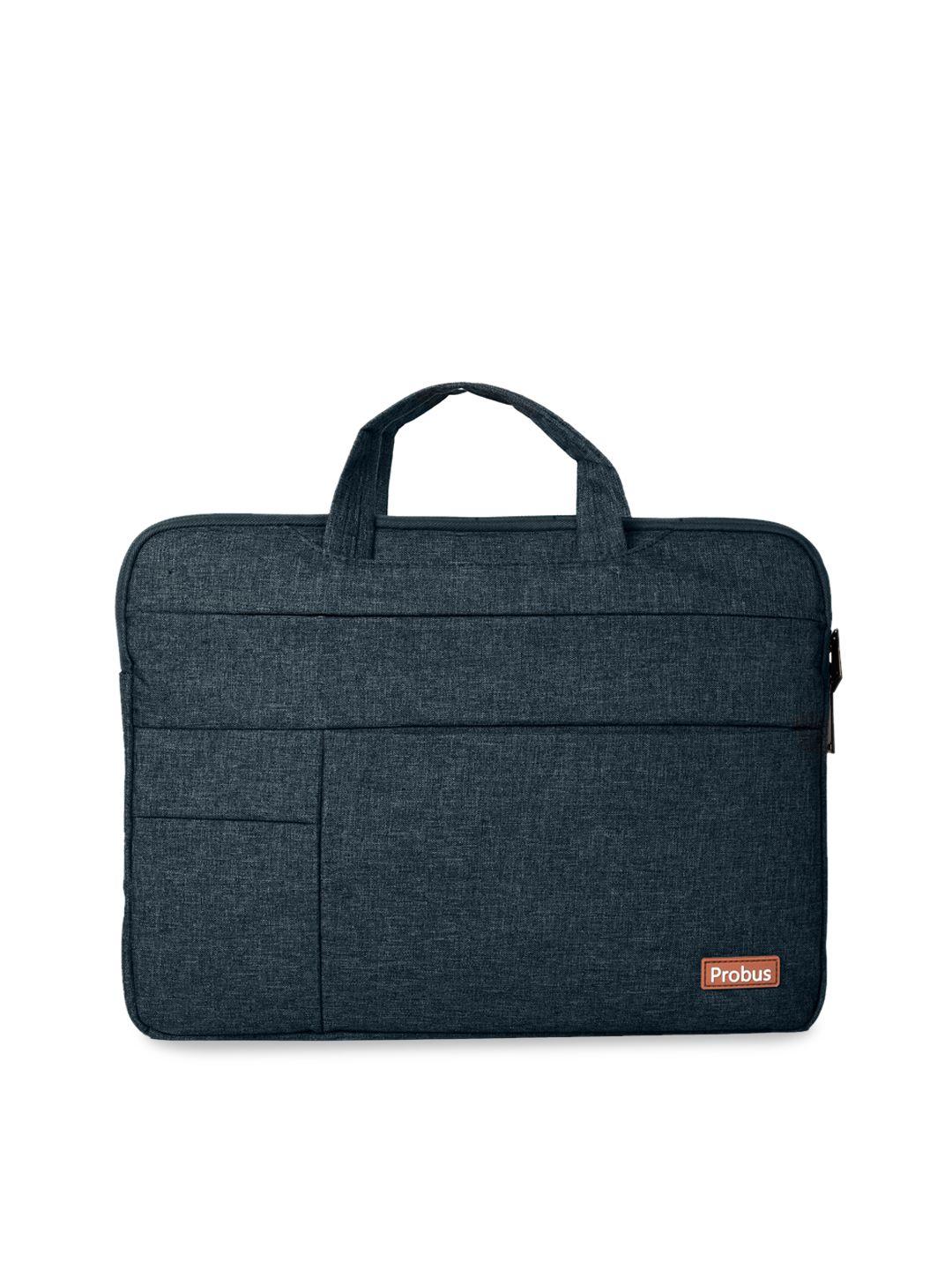 probus unisex grey solid 15 inch laptop sleeve