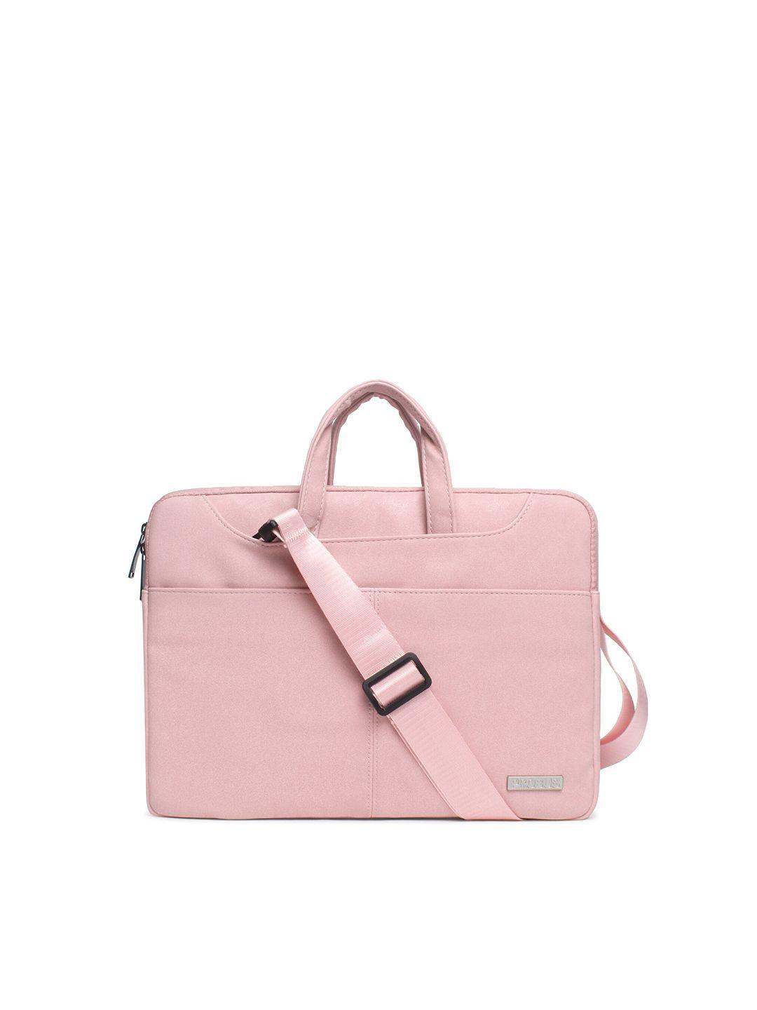 probus unisex pink pu laptop bag
