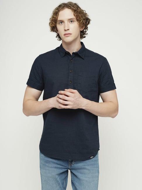 produkt by jack & jones indigo cotton slim fit shirt