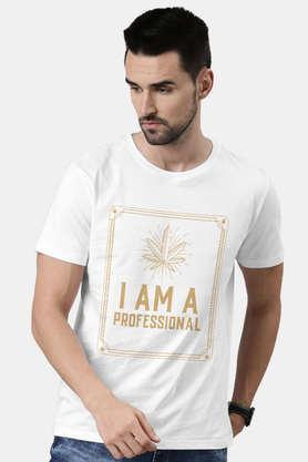 professional cannasseur round neck mens t-shirt - white