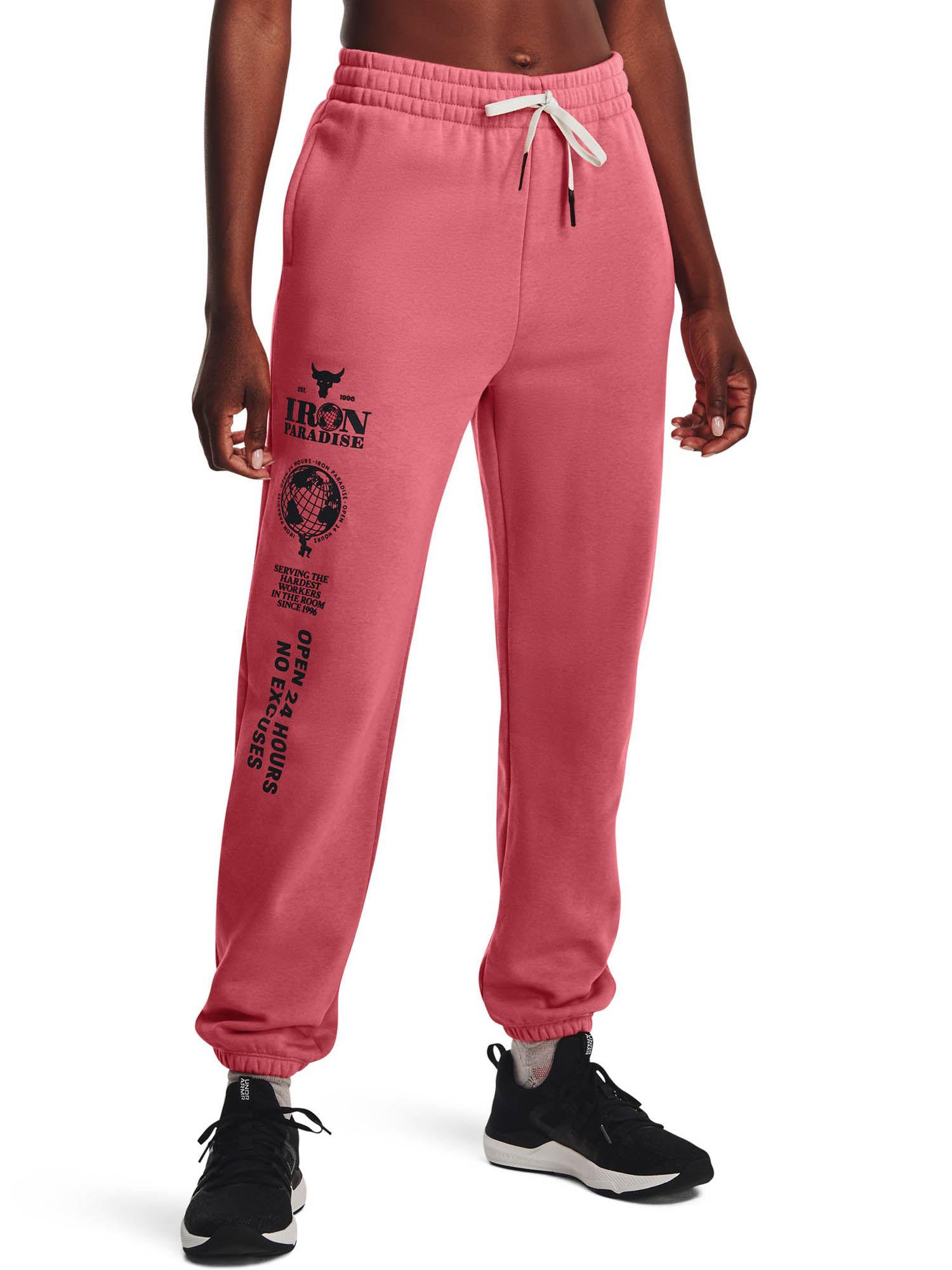 project rock iron paradise fleece track pants-pink