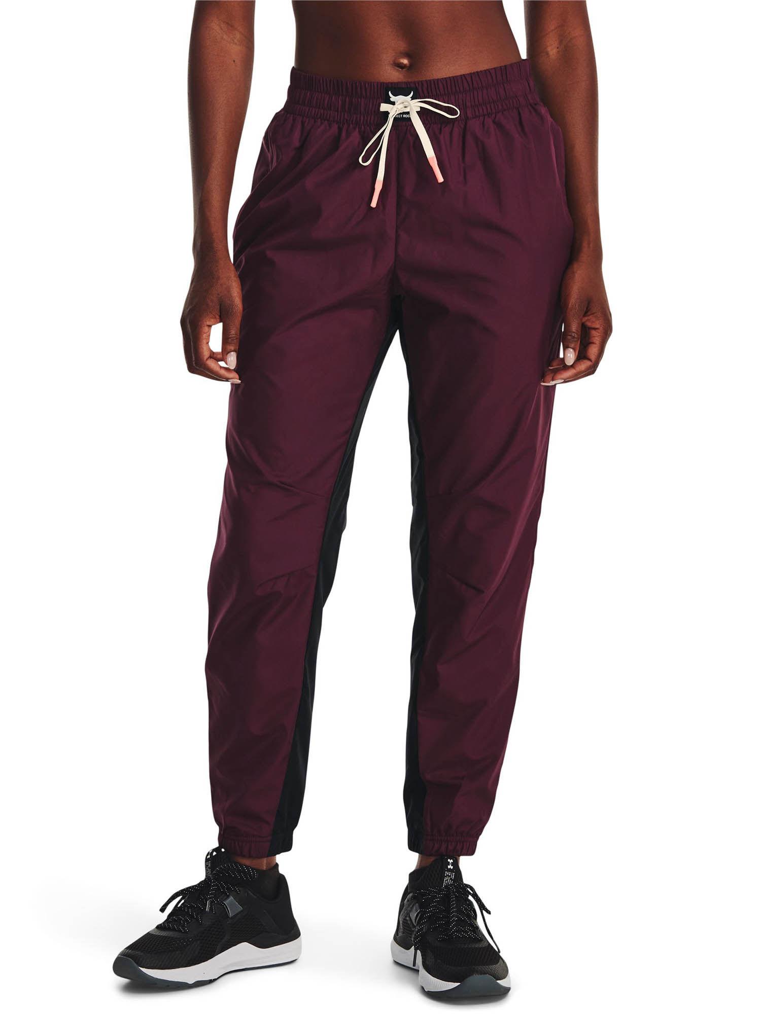 project rock woven track pants-maroon