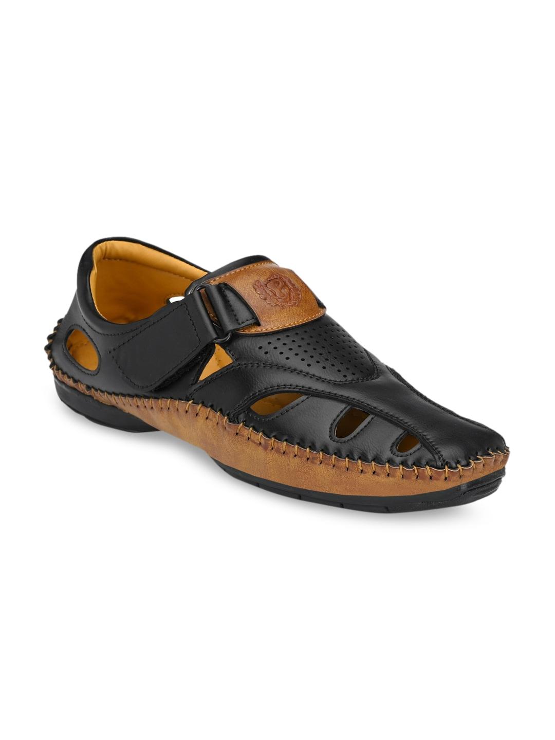 prolific men black & beige shoe-style sandals