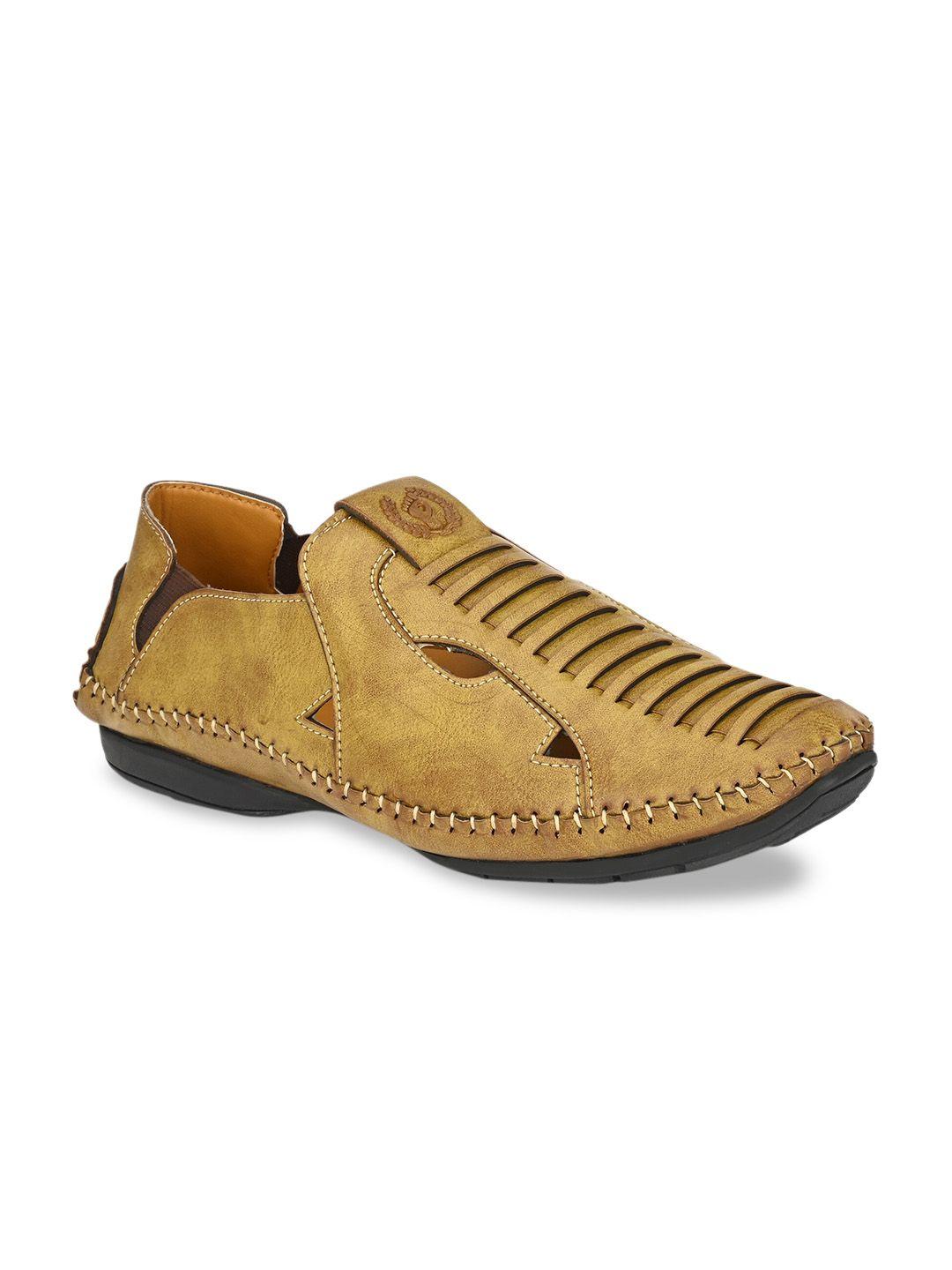 prolific men beige solid shoe-style sandals