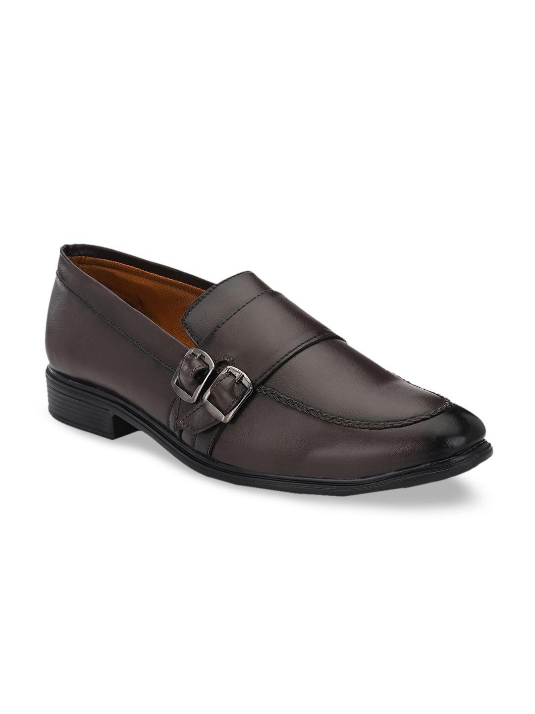 prolific men brown solid formal monks