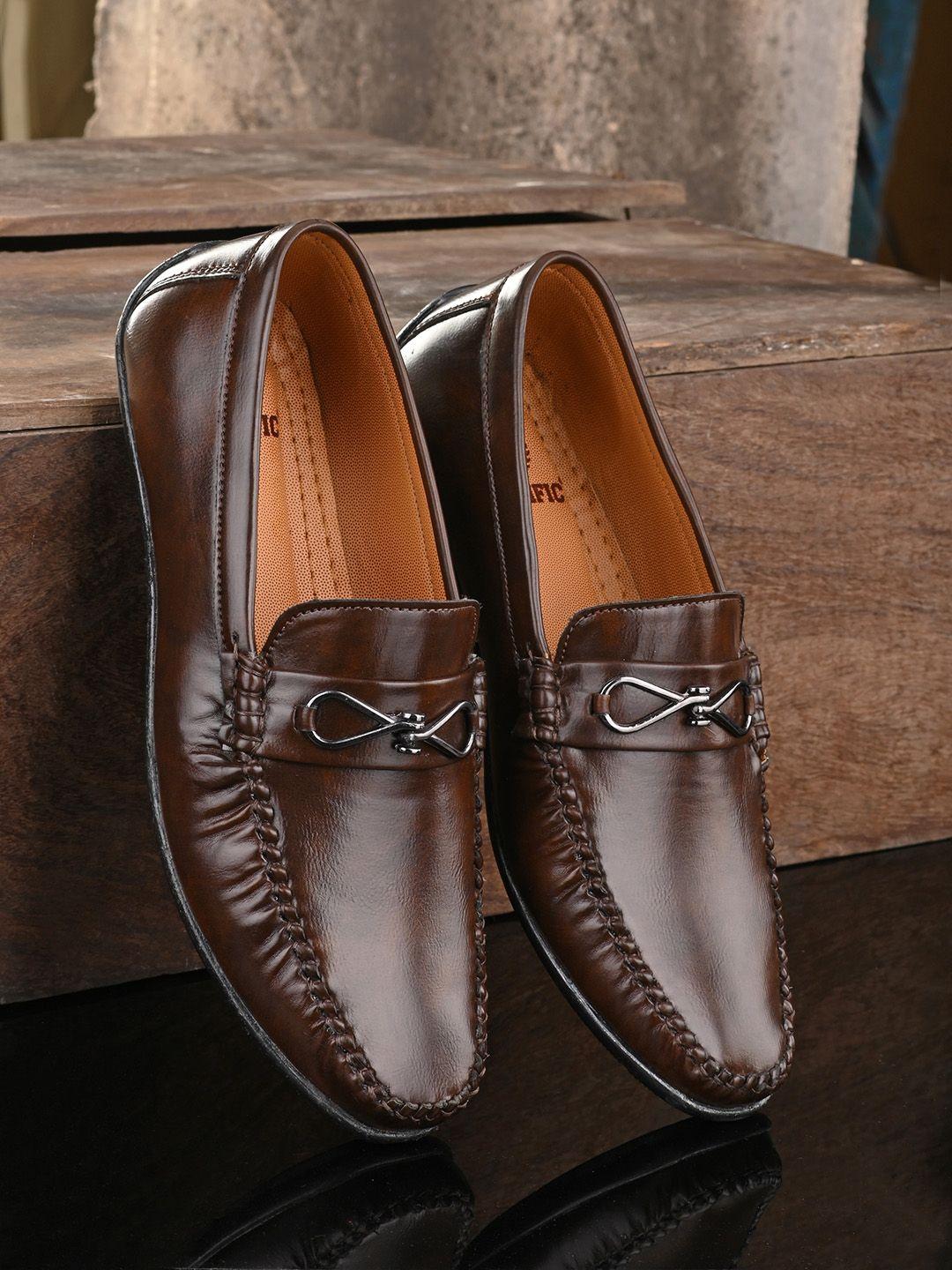 prolific men brown solid loafers