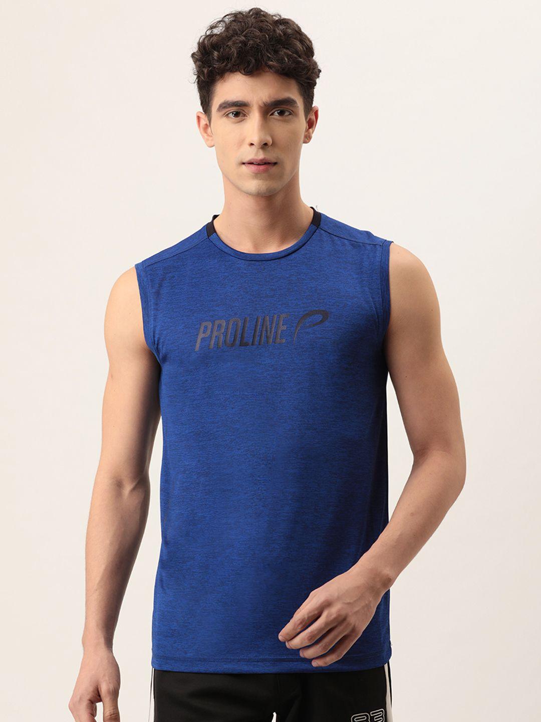 proline active men blue brand logo printed t-shirt