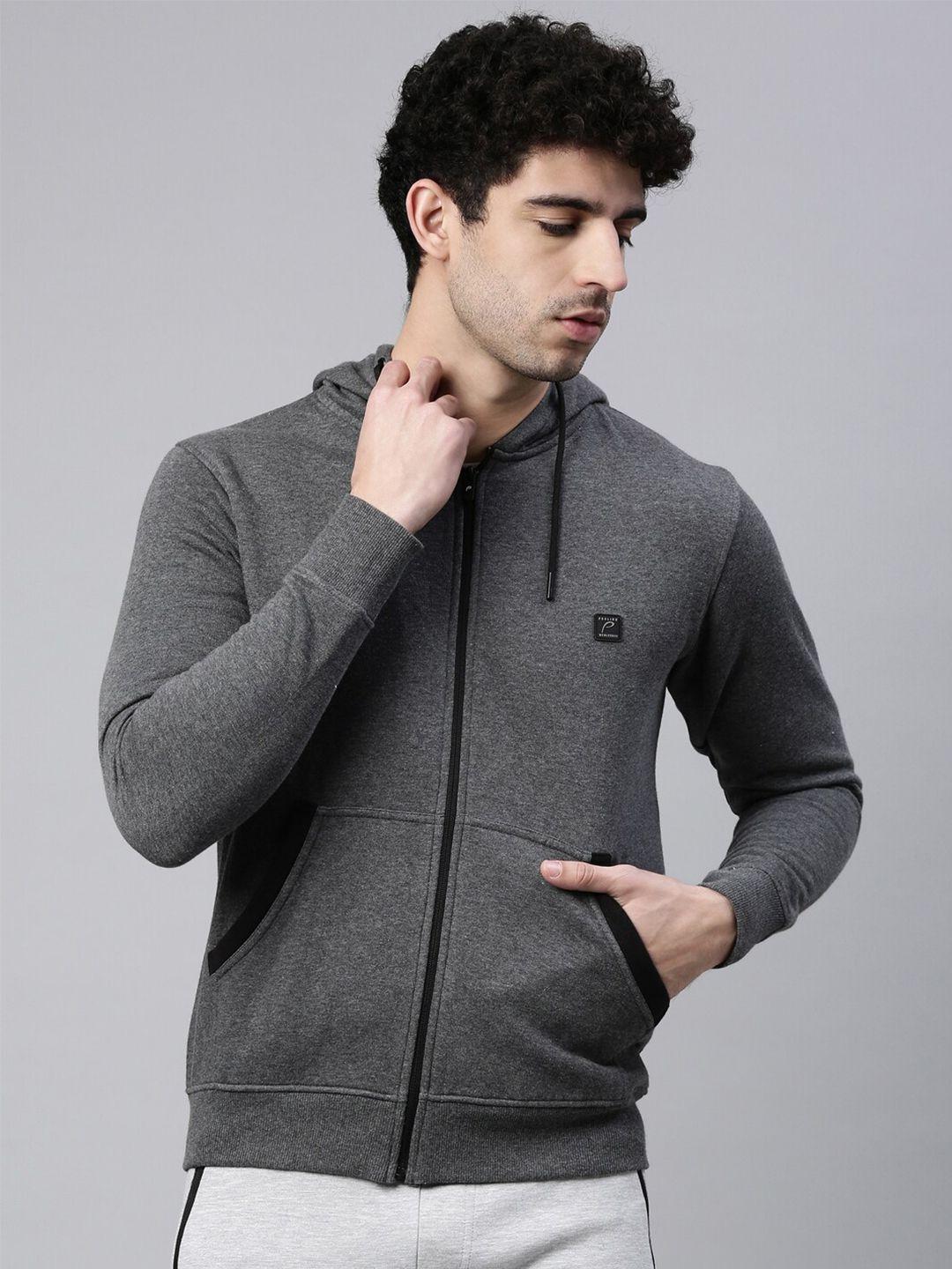 proline hooded cotton front-open sweatshirt