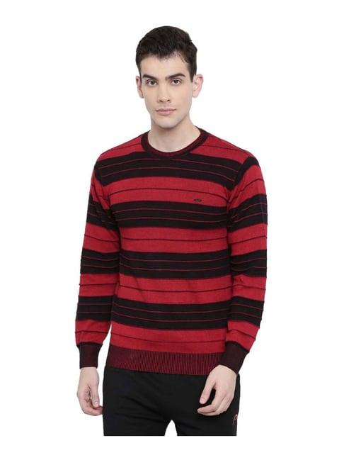 proline red regular fit striped sweater
