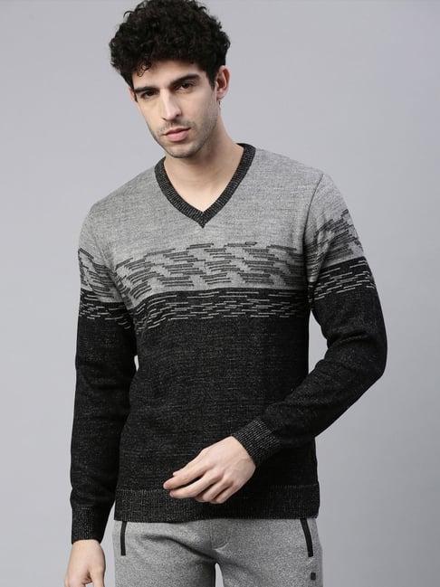 proline active grey comfort fit colour block sweaters