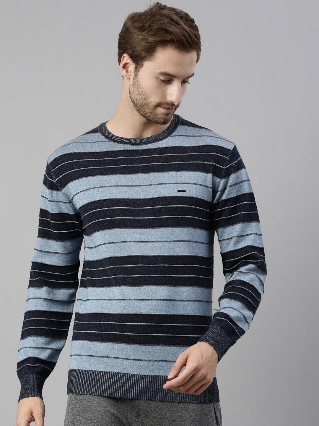 proline active men blue and black striped pullover