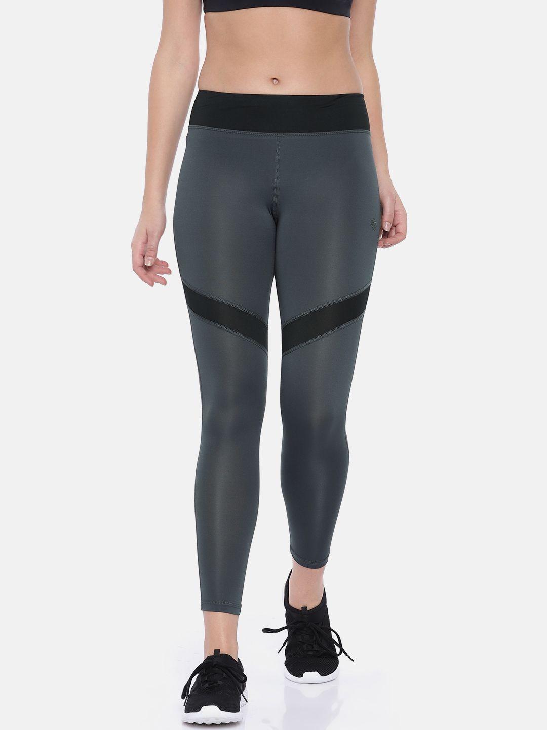 proline active women charcoal grey solid performance fit tights
