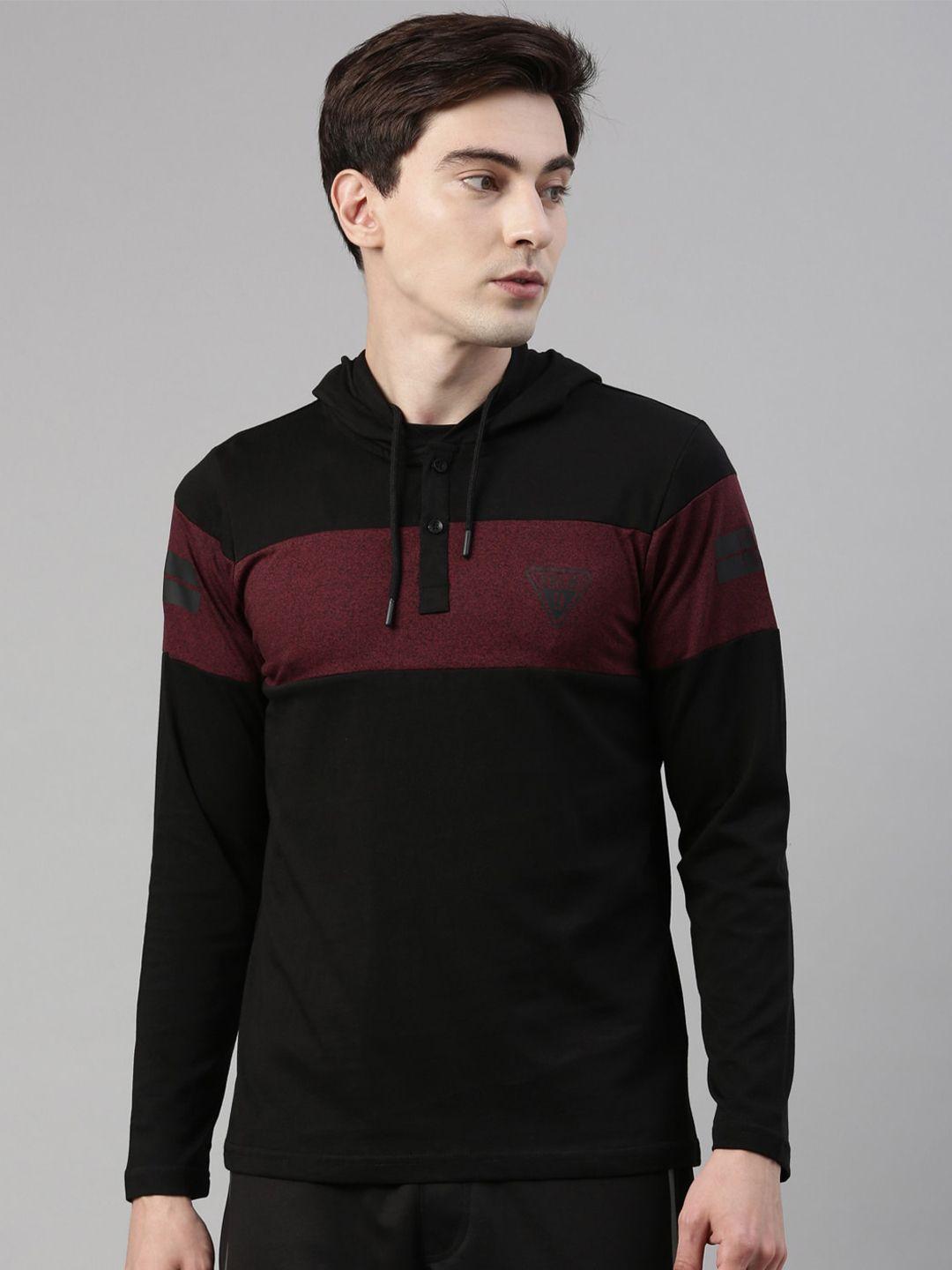 proline colourblocked hooded  t-shirt