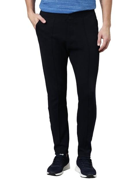 proline dark navy comfort fit flat front trousers