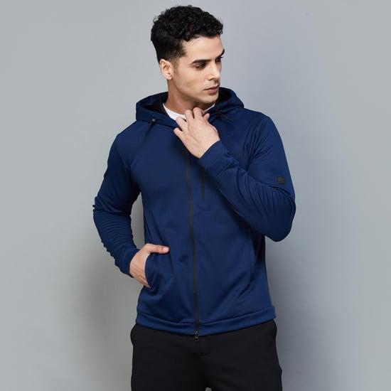 proline men solid hooded sweatshirt