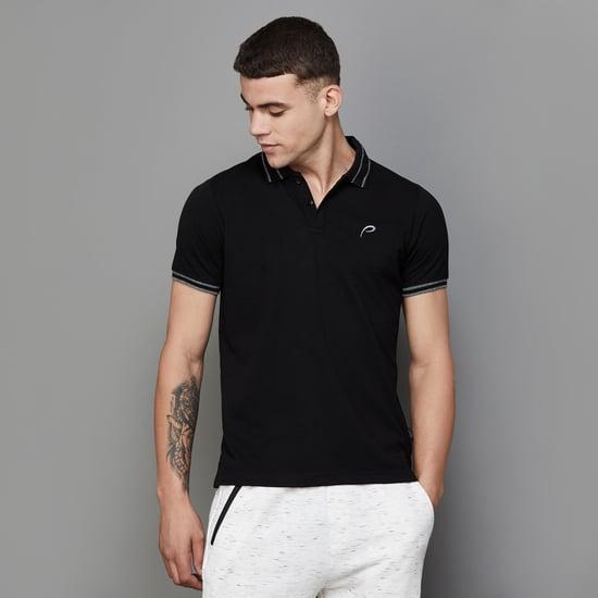 proline men solid regular fit polo t-shirt