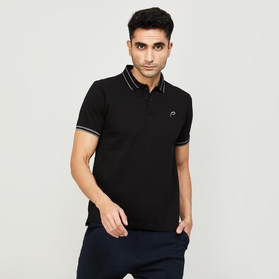 proline men solid regular fit polo t-shirt