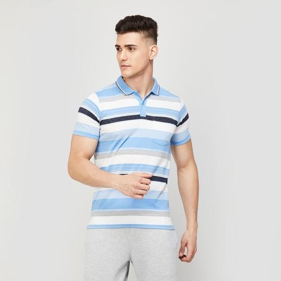 proline men striped slim fit polo t-shirt