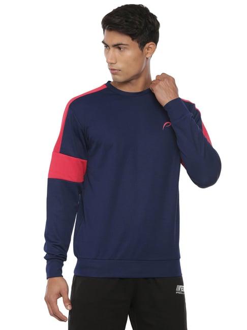 proline navy regular fit colour block sweatshirt