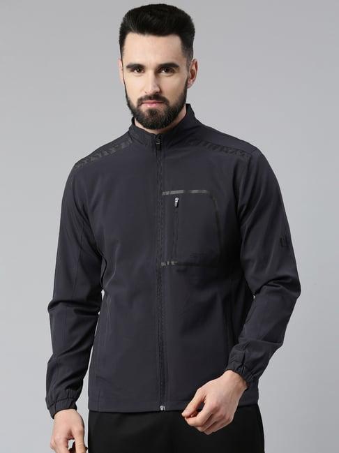 proline navy regular fit mock collar sports jacket