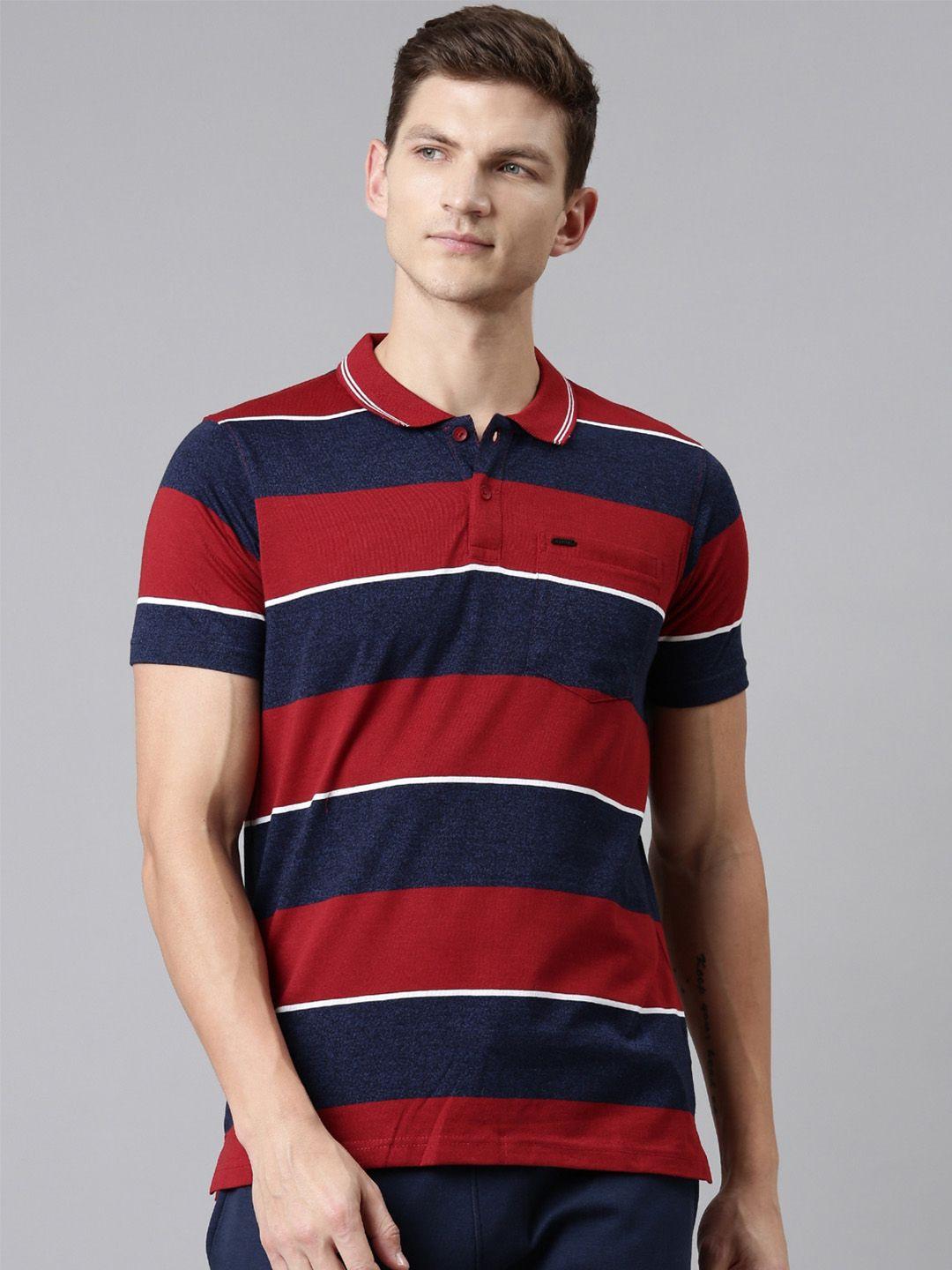 proline striped polo collar pockets cotton casual t-shirt