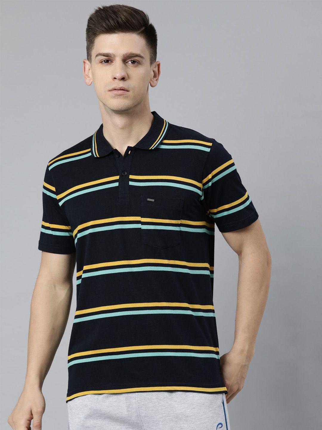 proline striped polo collar regular fit cotton casual t-shirt