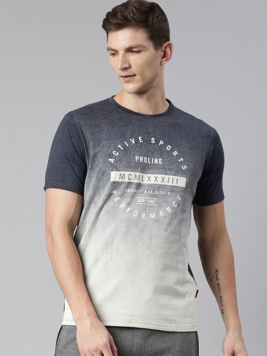 proline typography printed cotton sports t-shirt