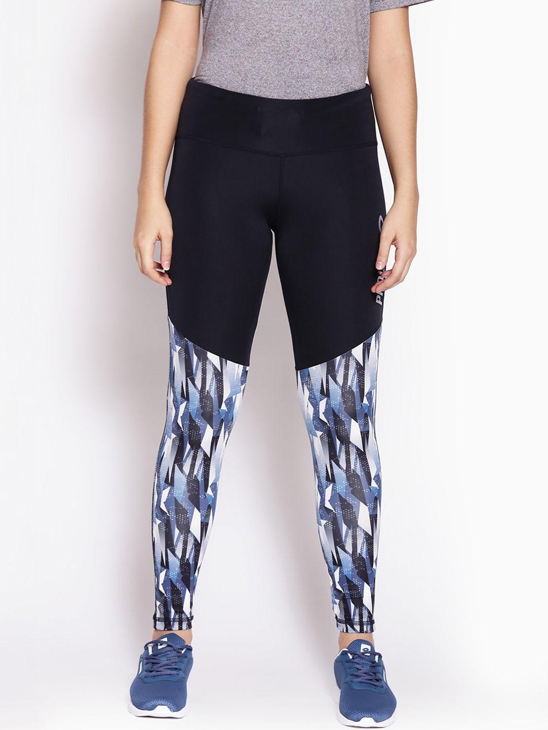 proline women blue & white printed tights