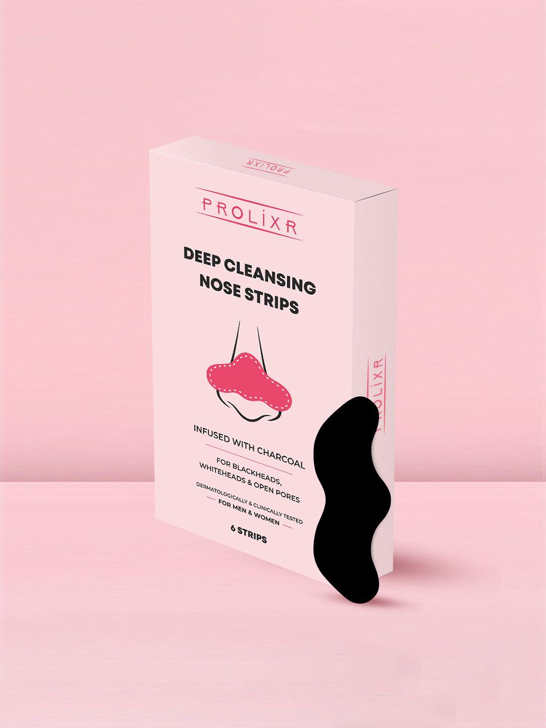 prolixr deep cleansing nose strips - removes blackheads & purifies skin - 6 strips